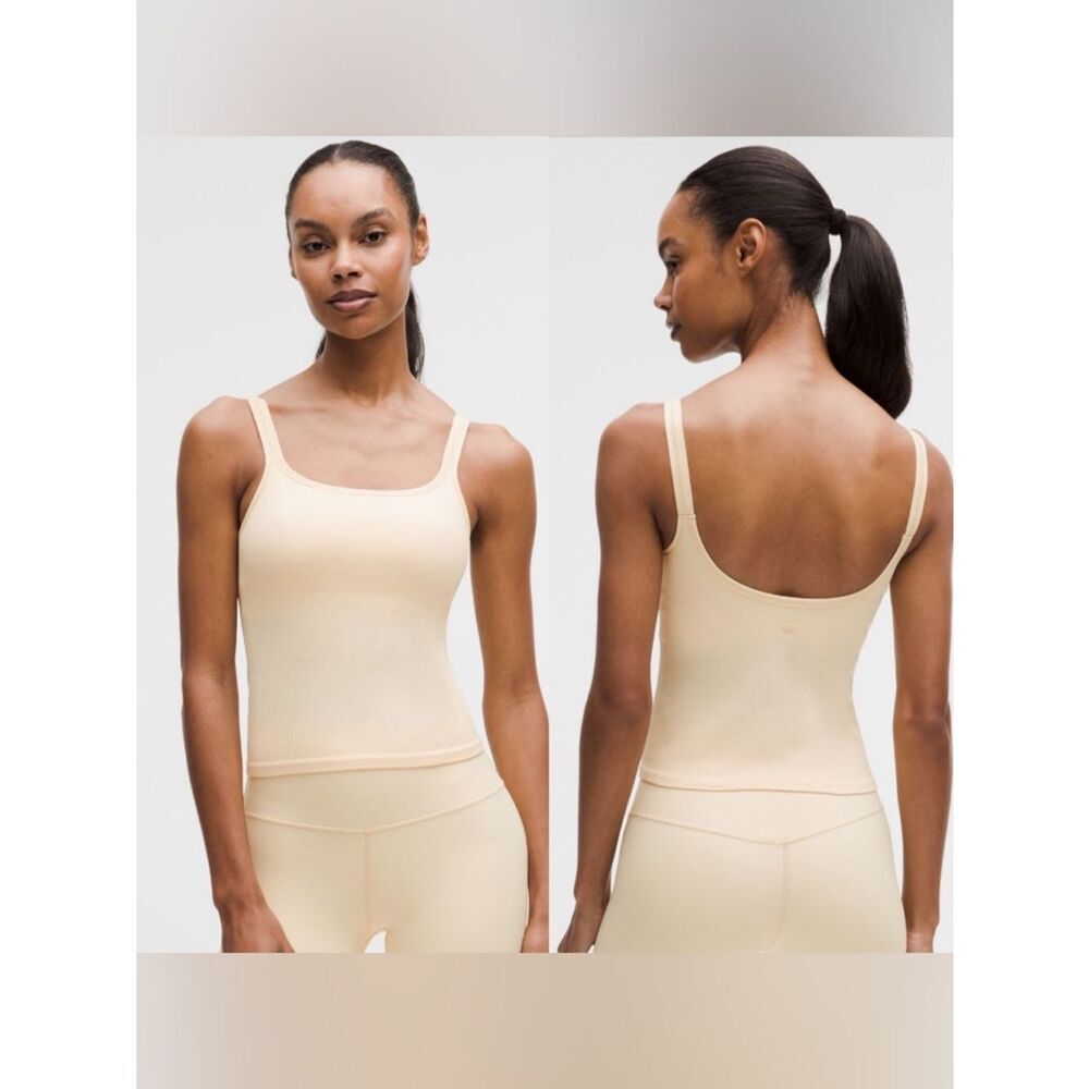 NWT 10 Ebb to Street Scoop-Neck Cropped Tank Top Padded Lululemon - Picture 2 of 9